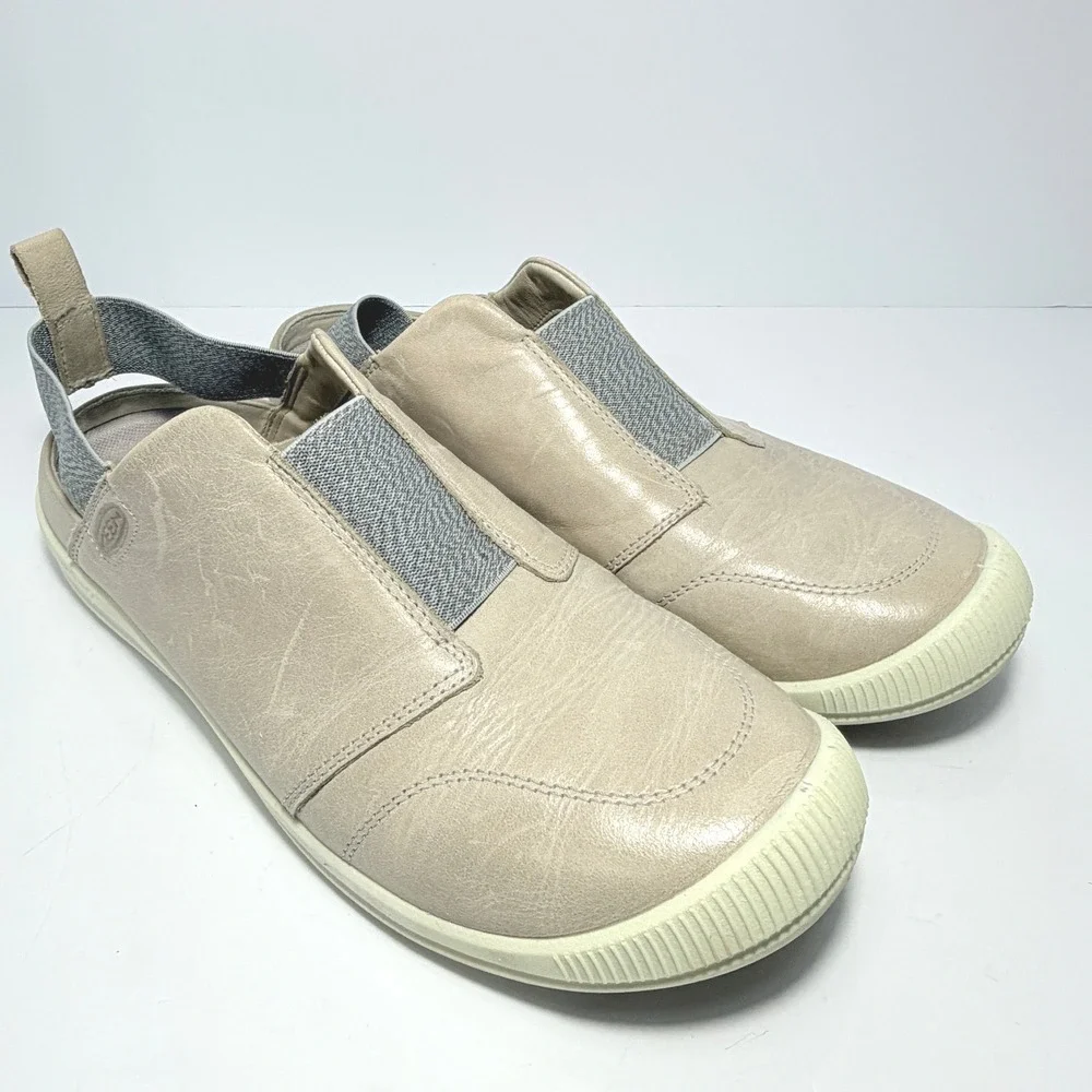 Keen Lorelai II Slip-On Leather Shoes Beige Slingback Flats Womens 10.5 1024939